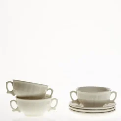 La Cartuja de Sevilla Set de 12 tazas de consomé con platillos colección Imperio Blanca > Set Y Servicios|Boles Y Tazas De Consomé