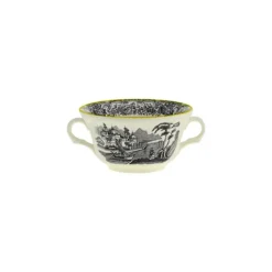 La Cartuja de Sevilla Set de 12 tazas de consomé con platillos colección Negro Vistas Yellow by Aaron Stewart > Set Y Servicios|Boles Y Tazas De Consomé