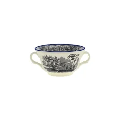 La Cartuja de Sevilla Set de 12 tazas de consomé con platillos colección Negro Vistas Blue by Aaron Stewart > Set Y Servicios|Boles Y Tazas De Consomé