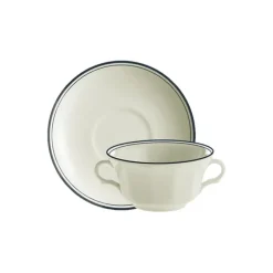 La Cartuja de Sevilla Set de 12 tazas de consomé con platillos colección Basic Line Blue > Set Y Servicios|Boles Y Tazas De Consomé