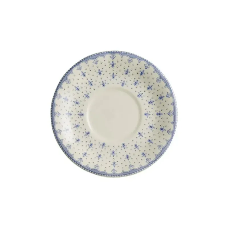 La Cartuja de Sevilla Set de 4 tazas de desayuno con platillos colección Flor de Lis Azul > Set De Tazas Con Platillos