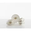 La Cartuja de Sevilla Set de 4 tazas de desayuno con platillos colección Canasto Floral > Set De Tazas Con Platillos