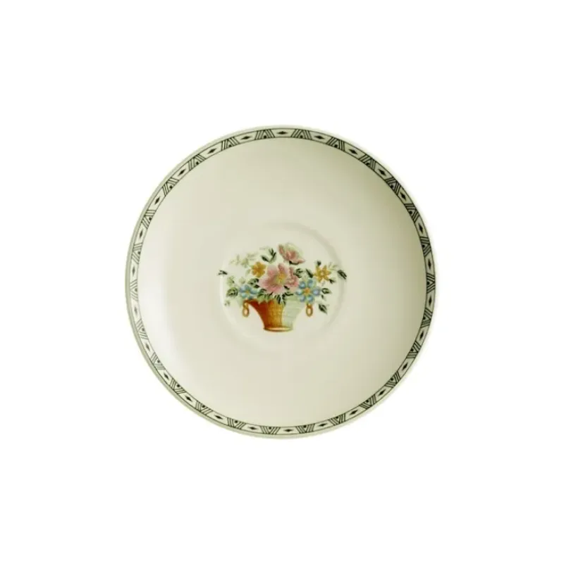 La Cartuja de Sevilla Set de 4 tazas de desayuno con platillos colección Canasto Floral > Set De Tazas Con Platillos