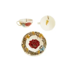 La Cartuja de Sevilla Set de 4 tazas de desayuno con platillos colección Geórgica > Set De Tazas Con Platillos