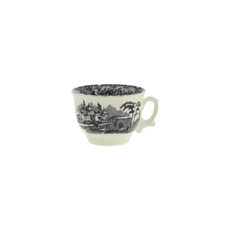 La Cartuja de Sevilla Set de 12 tazas de desayuno con platillos colección Negro Vistas > Set De Tazas Con Platillos
