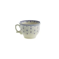 La Cartuja de Sevilla Set de 12 tazas de desayuno con platillos colección Flor de Lis Azul > Set De Tazas Con Platillos