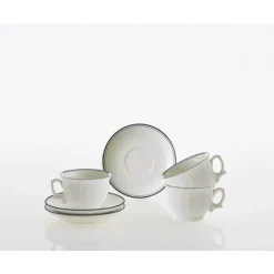 La Cartuja de Sevilla Set de 12 tazas de desayuno con platillos colección Basic Line Blue > Set De Tazas Con Platillos