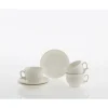 La Cartuja de Sevilla Set de 6 tazas de desayuno con platillos colección Ochavada Blanca > Set De Tazas Con Platillos