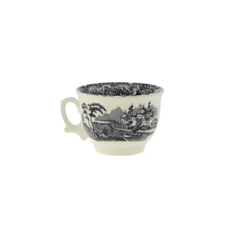 La Cartuja de Sevilla Set de 6 tazas de desayuno con platillos colección Negro Vistas > Set De Tazas Con Platillos