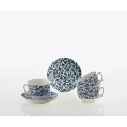 La Cartuja de Sevilla Set de 6 tazas de desayuno con platillos colección Laberinto > Set De Tazas Con Platillos