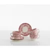 La Cartuja de Sevilla Set de 6 tazas de desayuno con platillos colección 202 Rosa > Set De Tazas Con Platillos