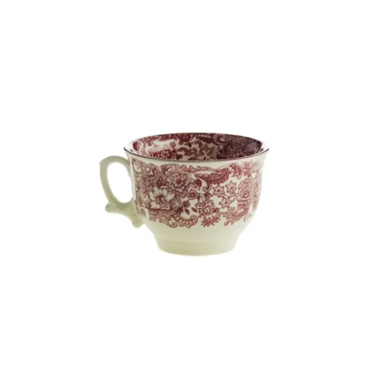 La Cartuja de Sevilla Set de 6 tazas de desayuno con platillos colección 202 Rosa > Set De Tazas Con Platillos
