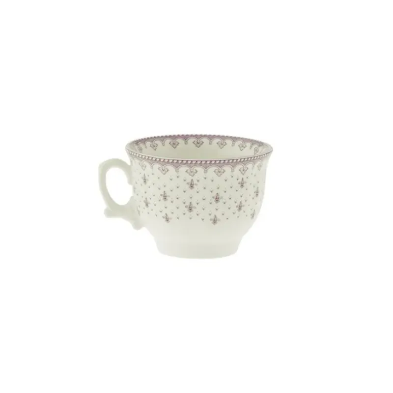 La Cartuja de Sevilla Set de 6 tazas de desayuno con platillos colección Flor de Lis Rosa > Set De Tazas Con Platillos