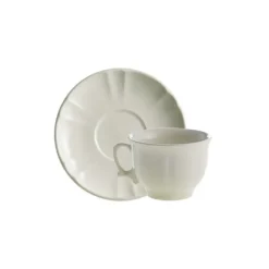 La Cartuja de Sevilla Set de 4 tazas de té con platillos colección Imperio Blanca > Set De Tazas Con Platillos