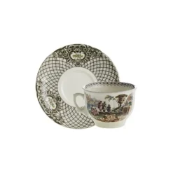 La Cartuja de Sevilla Set de 4 tazas de té con platillos colección Atenea > Set De Tazas Con Platillos