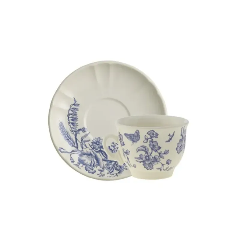 La Cartuja de Sevilla Set de 4 tazas de té con platillos colección Primavera > Set De Tazas Con Platillos