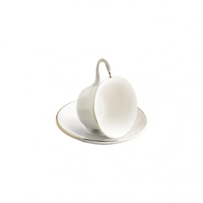La Cartuja de Sevilla Set de 4 tazas de té con platillos colección Odette Gold > Set De Tazas Con Platillos
