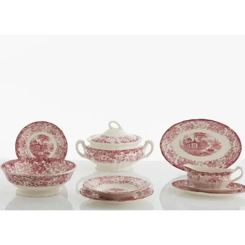 La Cartuja de Sevilla Vajilla completa de 42 piezas colección 202 Rosa > Vajillas
