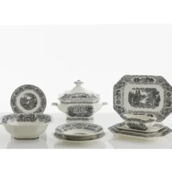 La Cartuja de Sevilla Vajilla completa de 56 piezas colección Negro Vistas > Vajillas