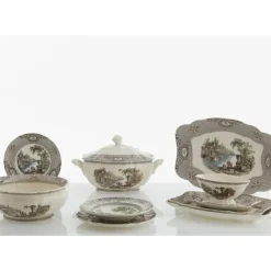 La Cartuja de Sevilla Vajilla completa de 56 piezas colección Atenea > Vajillas