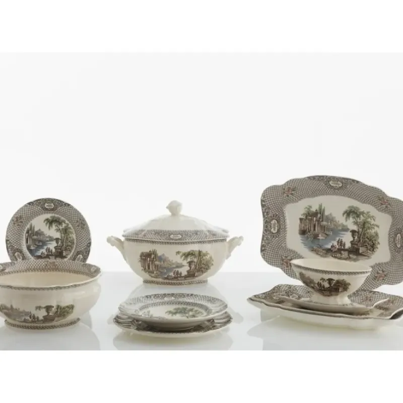 La Cartuja de Sevilla Vajilla completa de 56 piezas colección Atenea > Vajillas